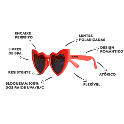Óculos de Sol Infantil Flexível - Heart - Progressivo