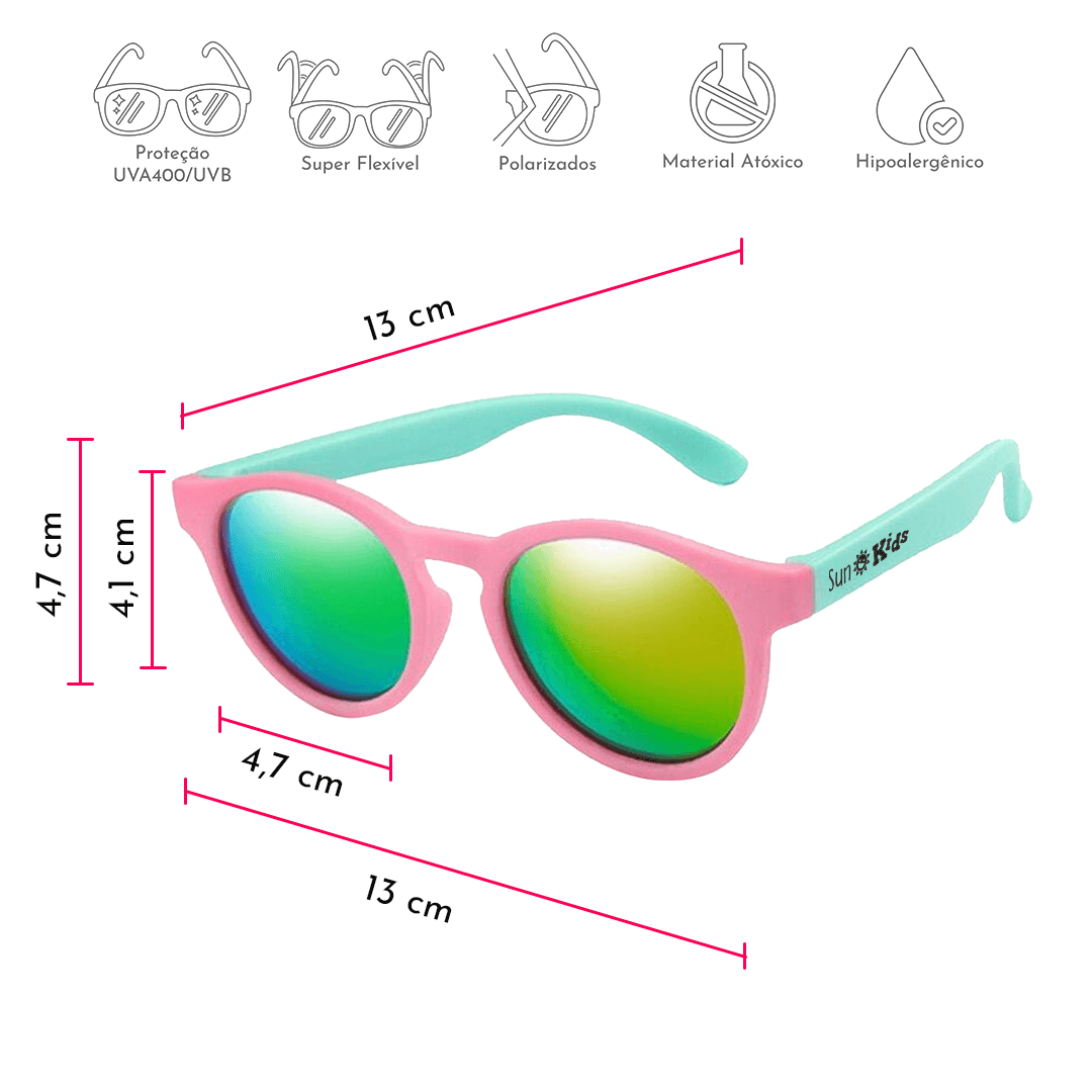 Óculos de Sol Infantil Flexível - Retrô - OFERTA RMKT