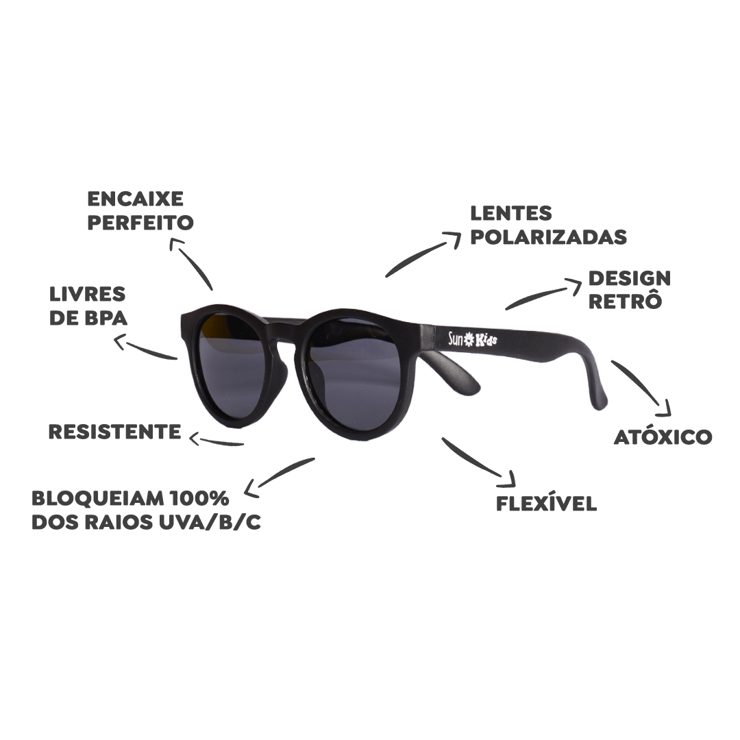 Óculos de Sol Infantil Flexível - Retrô (BR)