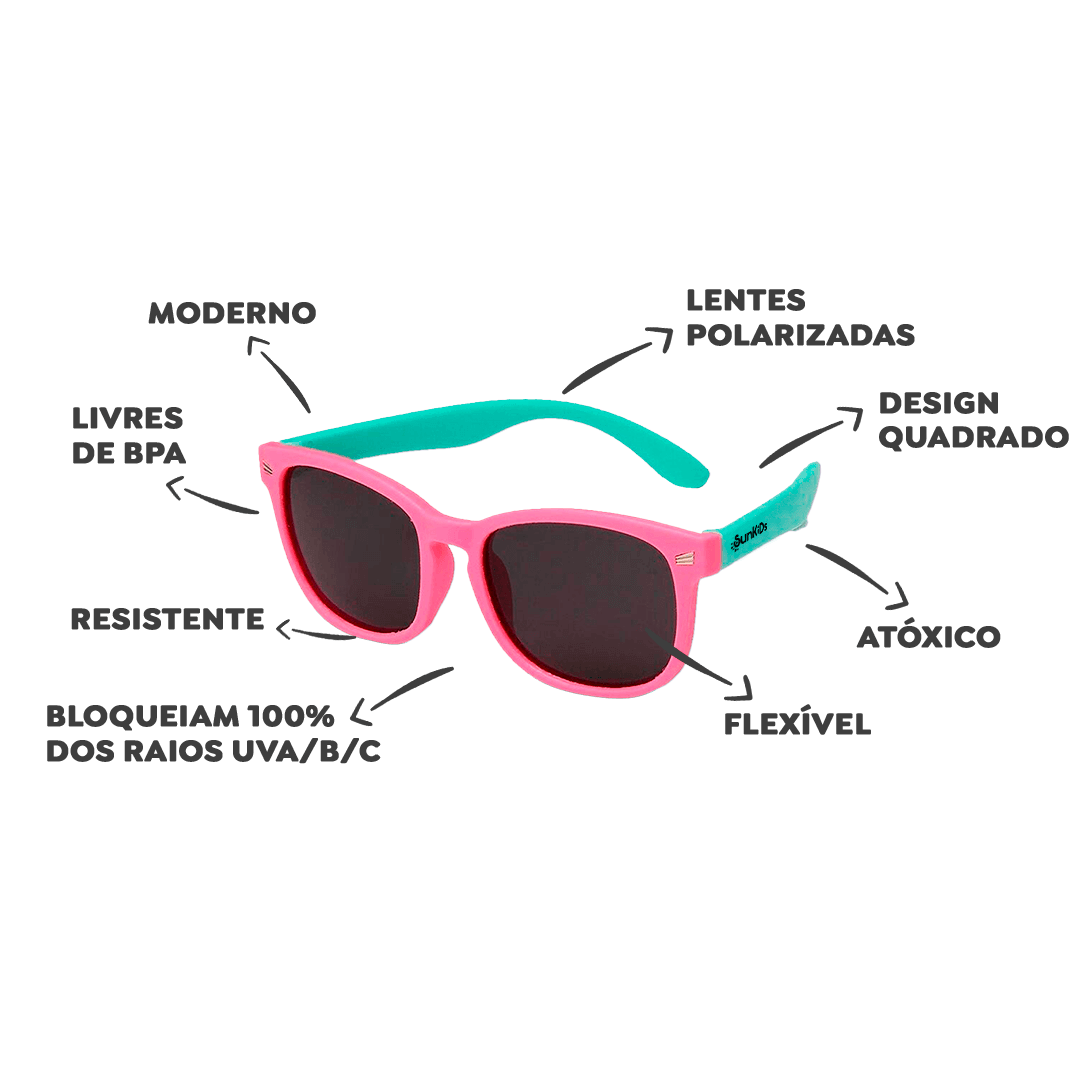 Óculos de Sol Flexível Infantil - Square