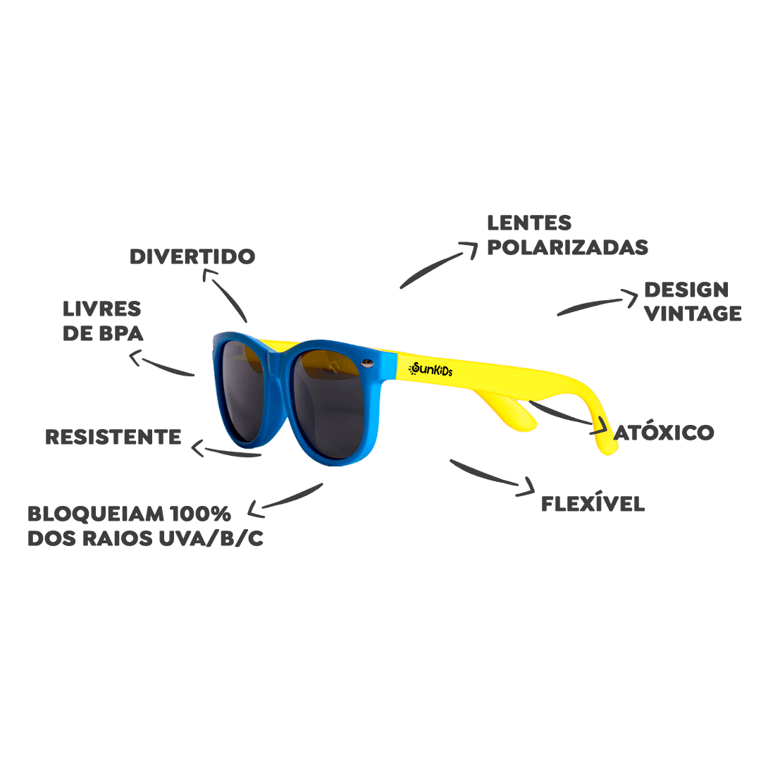Óculos de Sol Infantil Flexível - SunKids (KIT 3)
