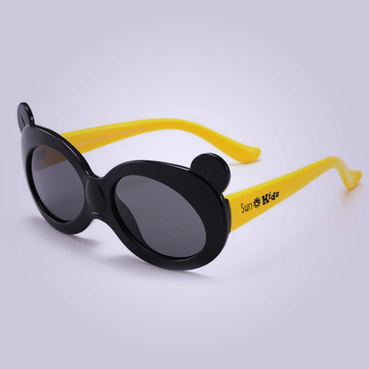 Lançamento Premium: Óculos de Sol Flexível Infantil - Baby Bear - Preto e Amarelo - SunKids