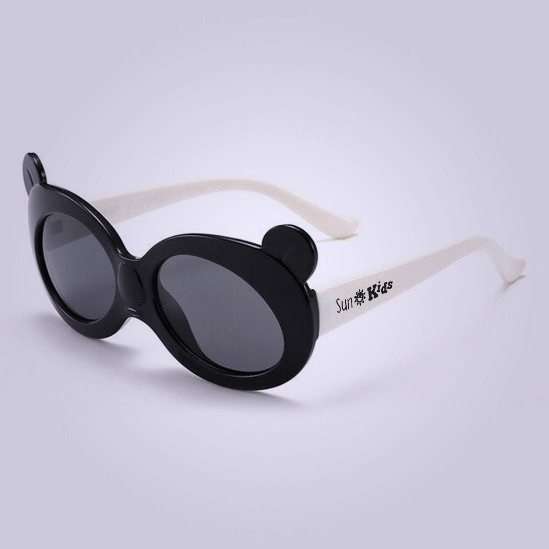 Lançamento Premium: Óculos de Sol Flexível Infantil - Baby Bear - Preto e Branco - SunKids