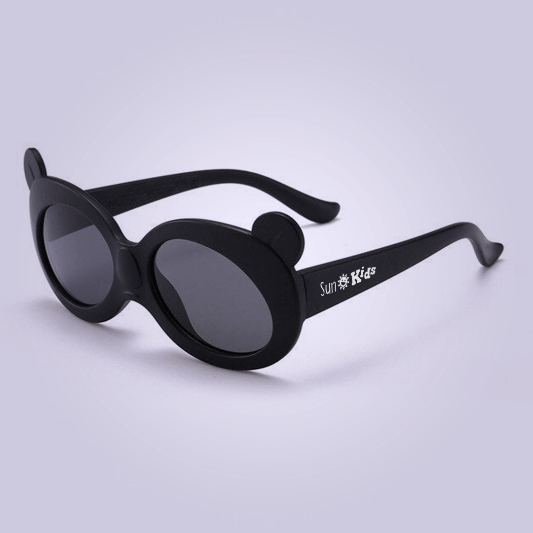 Lançamento Premium: Óculos de Sol Flexível Infantil - Baby Bear - Preto Fosco - SunKids