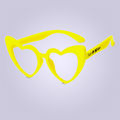 Óculos Anti Luz Azul BlueFlex - Modelo Heart - Amarelo - SunKids