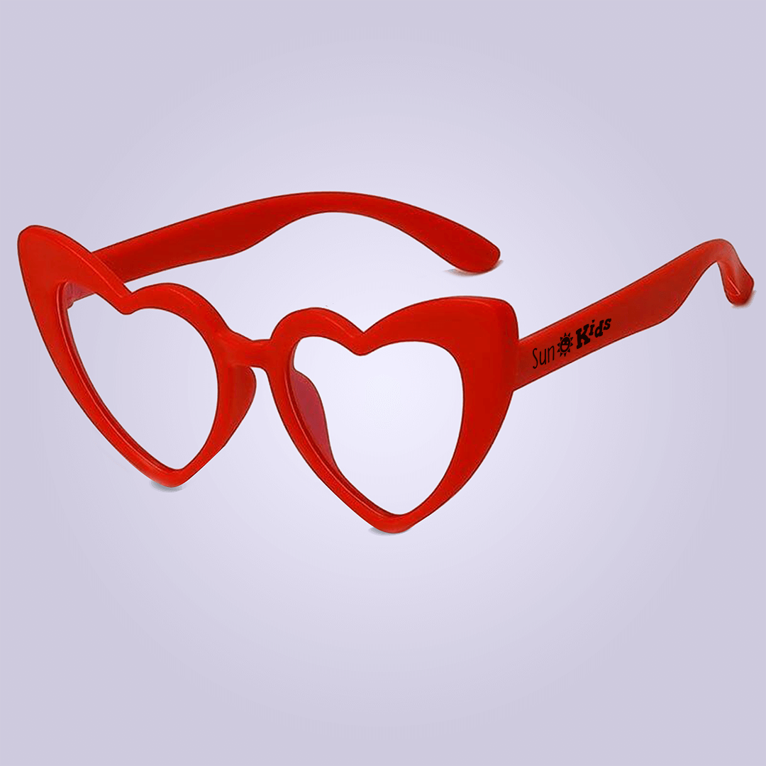 Óculos Anti Luz Azul BlueFlex - Modelo Heart - Vermelho - SunKids